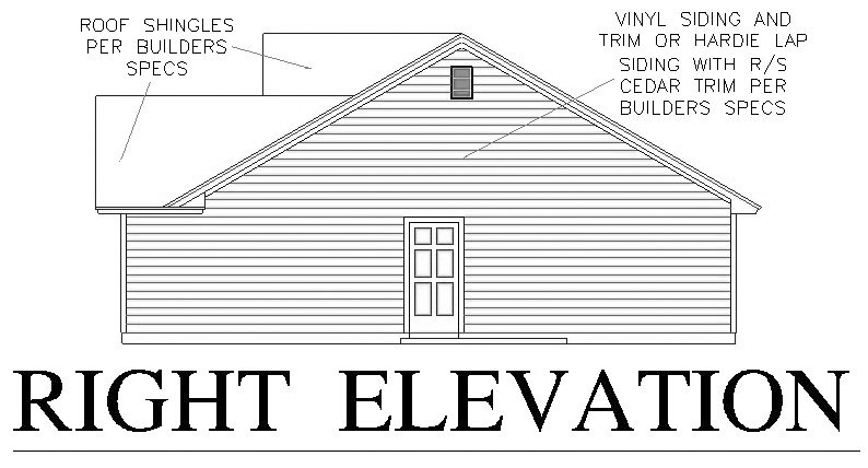 Home Plan Right Elevation of this 3-Bedroom,1458 Sq Ft Plan -150-1011