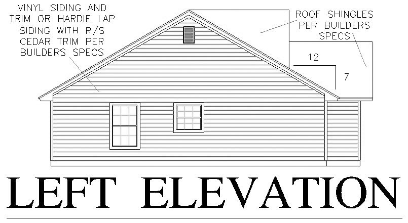 Home Plan Left Elevation of this 3-Bedroom,1458 Sq Ft Plan -150-1011