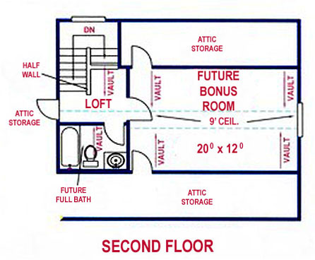 Floor Plan Second Story of Country Plan #150-1013
