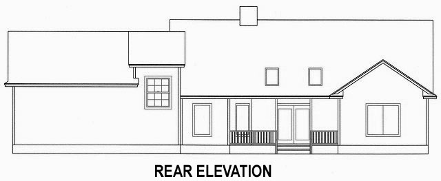 Home Plan Rear Elevation of this 3-Bedroom,1885 Sq Ft Plan -150-1013