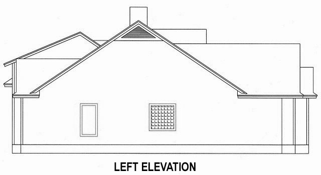 Home Plan Left Elevation of this 3-Bedroom,1885 Sq Ft Plan -150-1013