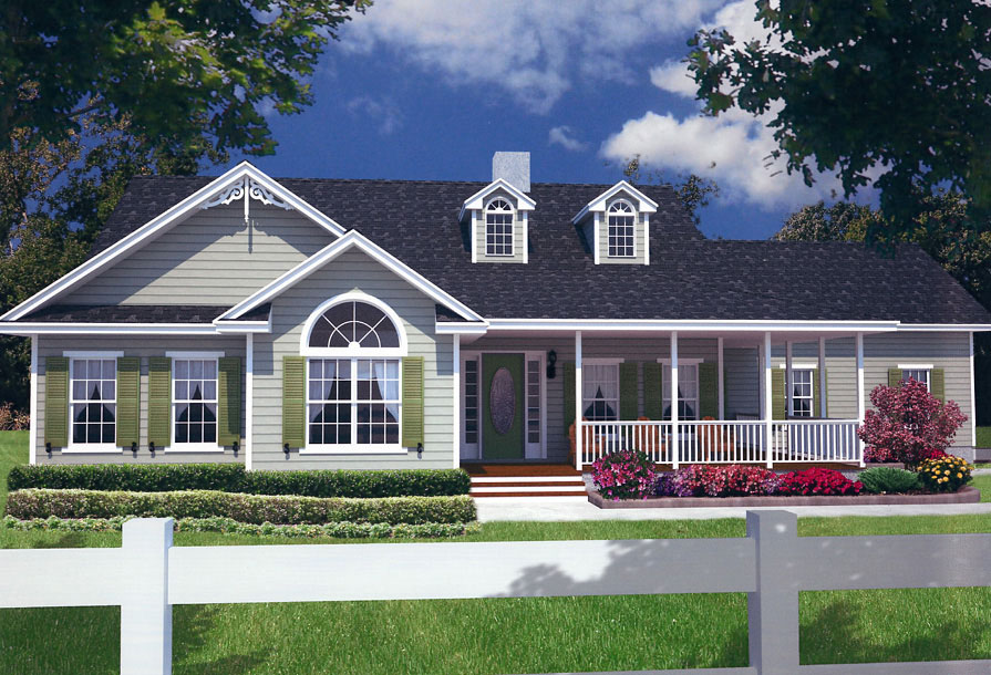 Front elevation of Country home (ThePlanCollection: House Plan #150-1013)