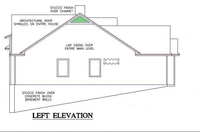 Home Plan Left Elevation of this 3-Bedroom,1902 Sq Ft Plan -150-1014