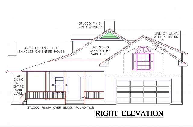 Home Plan Right Elevation of this 3-Bedroom,1902 Sq Ft Plan -150-1014
