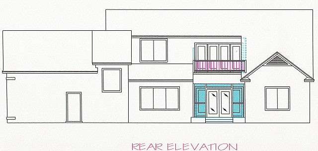 Home Plan Rear Elevation of this 3-Bedroom,2845 Sq Ft Plan -150-1015