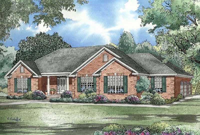 Front View of this 3-Bedroom, 2096 Sq Ft Plan - 153-1005