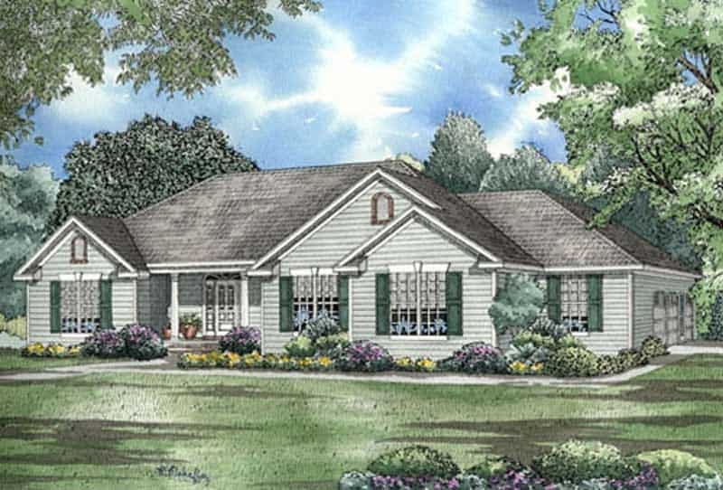 Front View of this 3-Bedroom, 2096 Sq Ft Plan - 153-1005