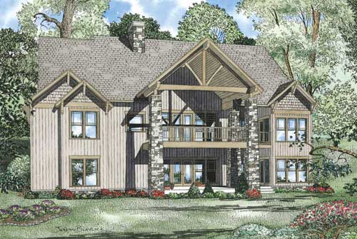 Home Plan Rear Elevation of this 6-Bedroom,6089 Sq Ft Plan -153-1008