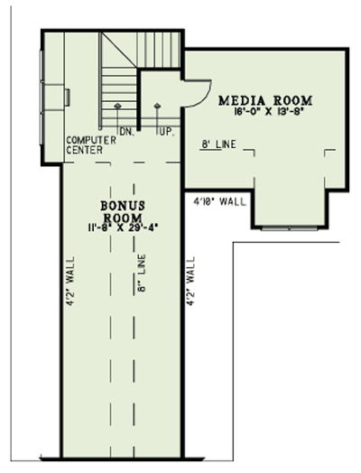 Floor Plan Bonus Room of Craftsman Plan #153-1008