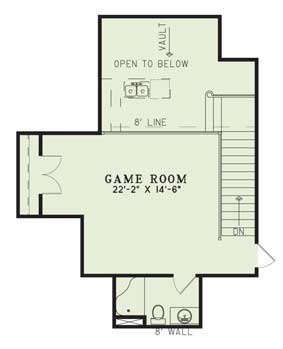 Floor Plan Upper Level of Cape Cod Plan #153-1011