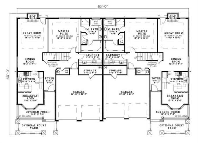 Floor Plan First Story of Country Plan #153-1013
