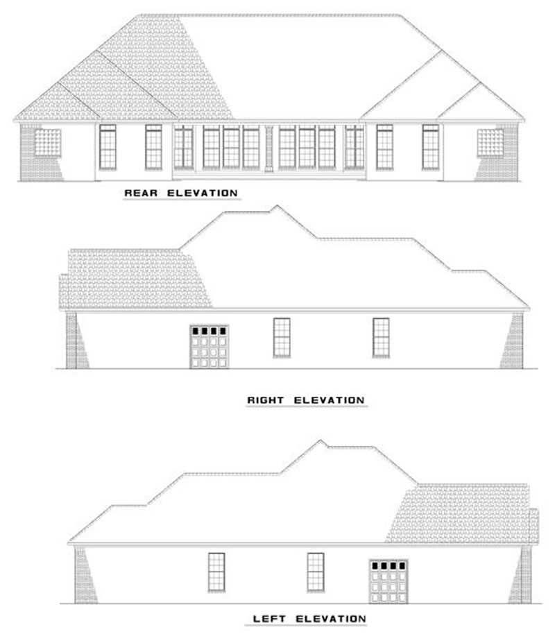Home Plan Rear Elevation of this 3-Bedroom,1504 Sq Ft Plan -153-1014