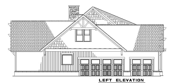 Home Plan Left Elevation of this 4-Bedroom,2373 Sq Ft Plan -153-1020