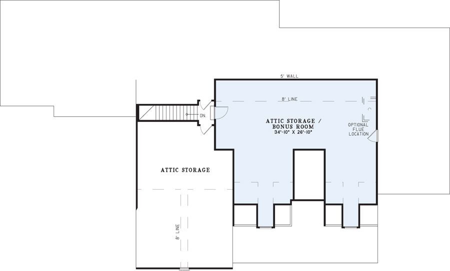 Floor Plan Second Story of Luxury Plan #153-1021