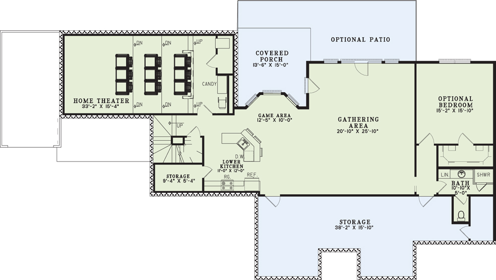 Floor Plan Basement of Luxury Plan #153-1021