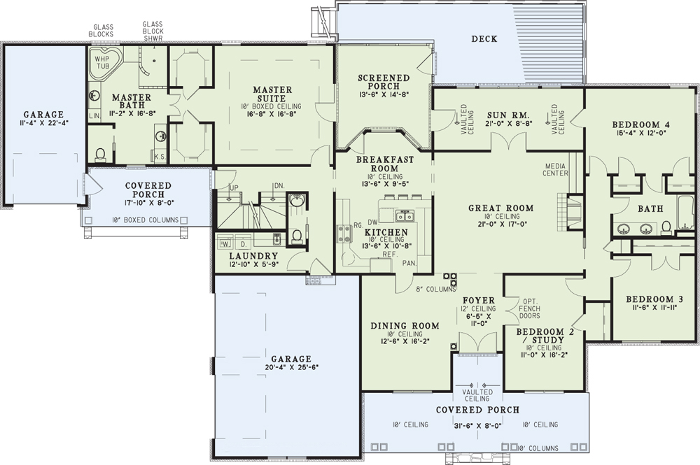Floor Plan First Story of Luxury Plan #153-1021
