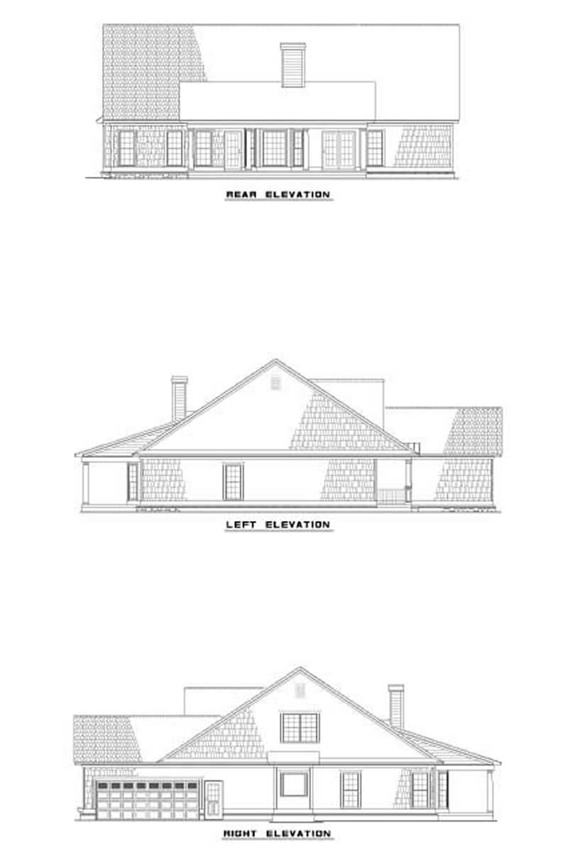 Home Plan Rear Elevation of this 4-Bedroom,2338 Sq Ft Plan -153-1022