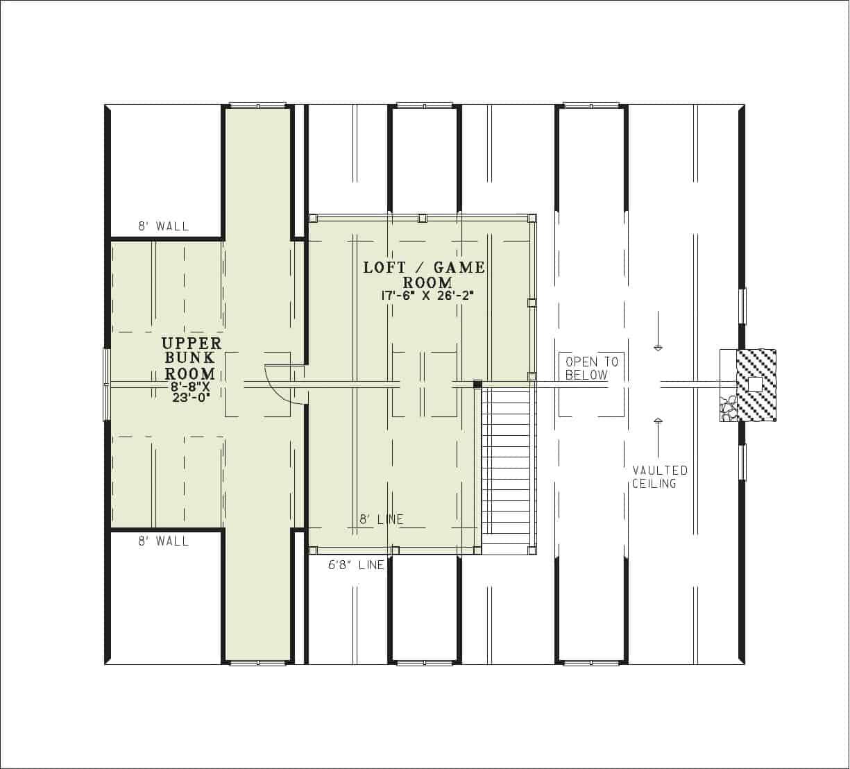 Floor Plan Upper Level of Vacation Homes Plan #153-1023