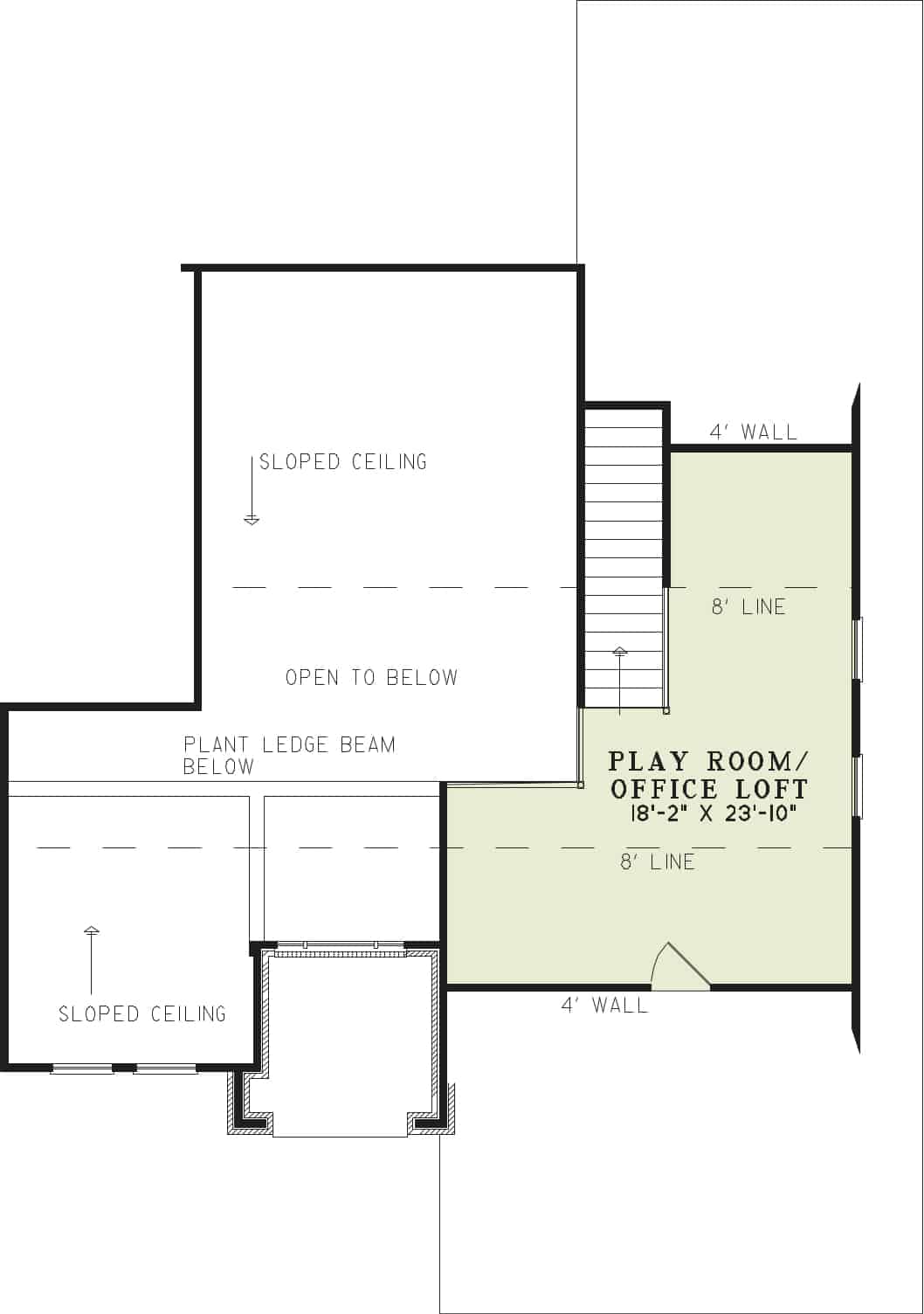 Floor Plan Upper Level of Tuscan Plan #153-1024