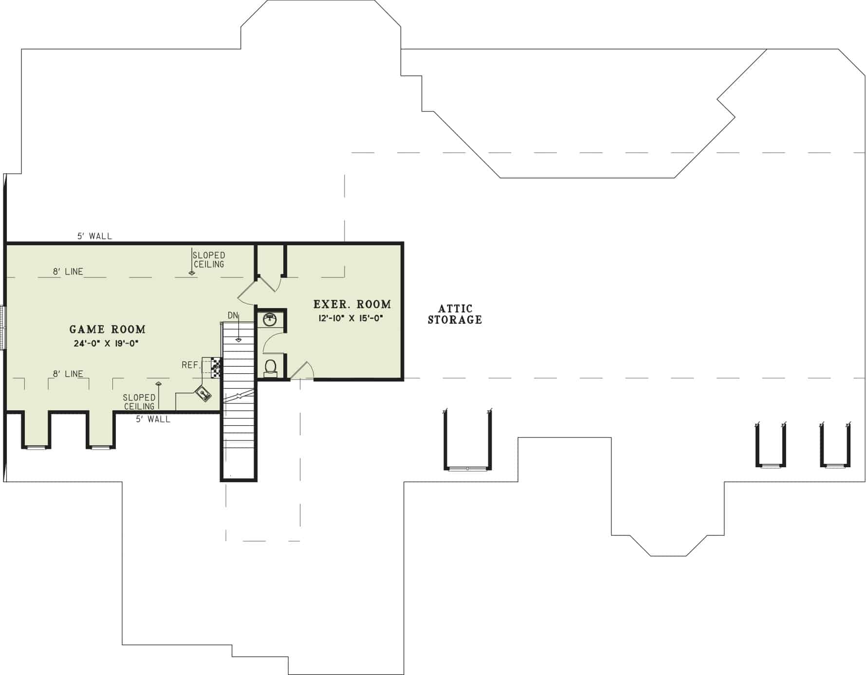 Floor Plan Upper Level of Country Plan #153-1025