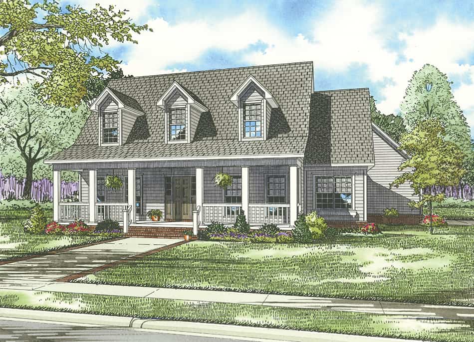 Front elevation of Country home (ThePlanCollection: House Plan #153-1030)