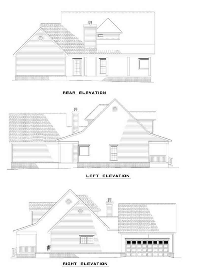 Home Plan Left Elevation of this 3-Bedroom,2025 Sq Ft Plan -153-1030