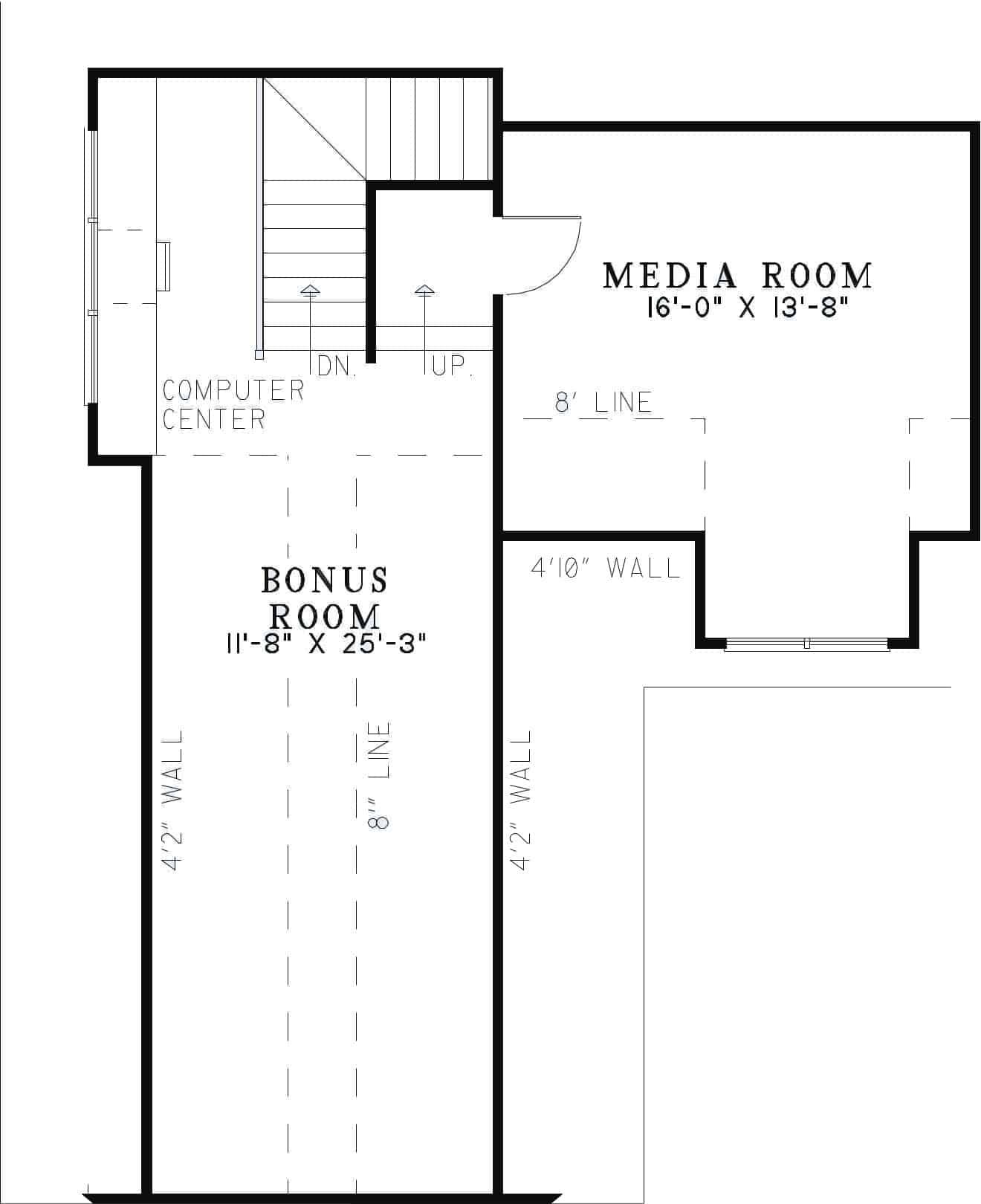 Floor Plan Upper Level of Rustic Plan #153-1031
