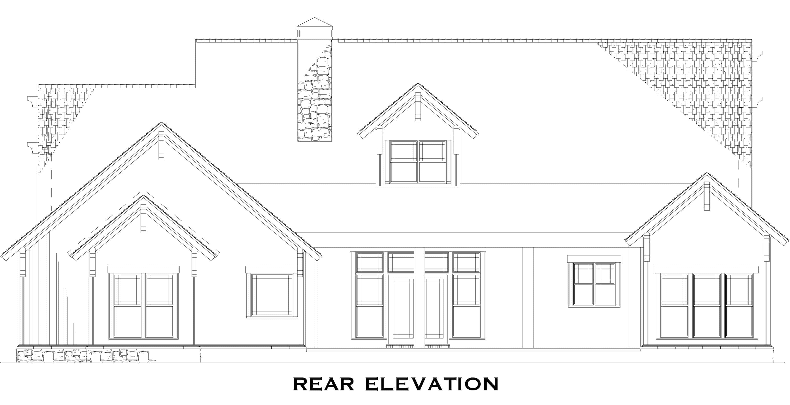 Home Plan Rear Elevation of this 4-Bedroom,2994 Sq Ft Plan -153-1031