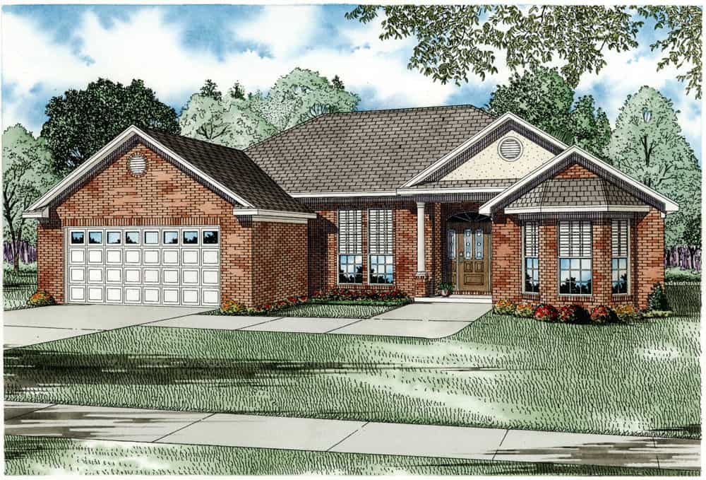 Front Door of this 3-Bedroom,1758 Sq Ft Plan -153-1032