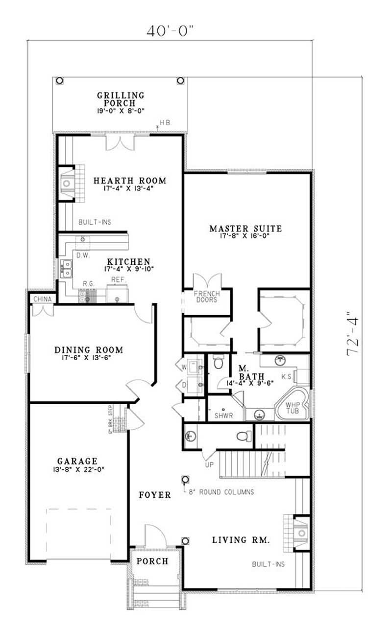 Floor Plan Main Level of Contemporary Plan #153-1035