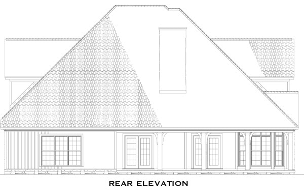 Home Plan Rear Elevation of this 4-Bedroom,2755 Sq Ft Plan -153-1036