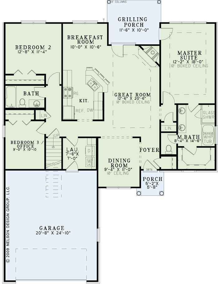 Floor Plan First Story of Country Plan #153-1045