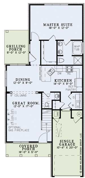 Floor Plan First Story of Country Plan #153-1046