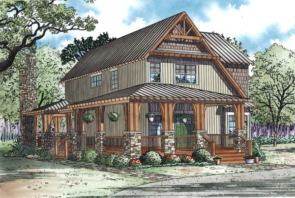 Home Plan Rear Elevation of this 3-Bedroom,1705 Sq Ft Plan -153-1050