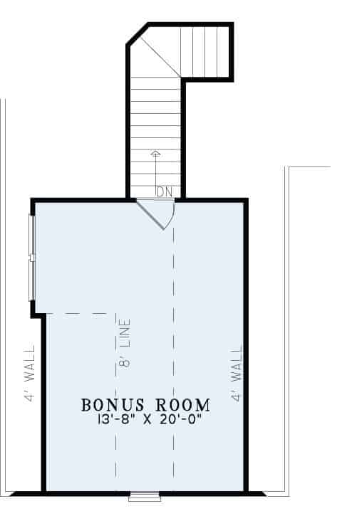 Floor Plan Bonus Room of European Plan #153-1053