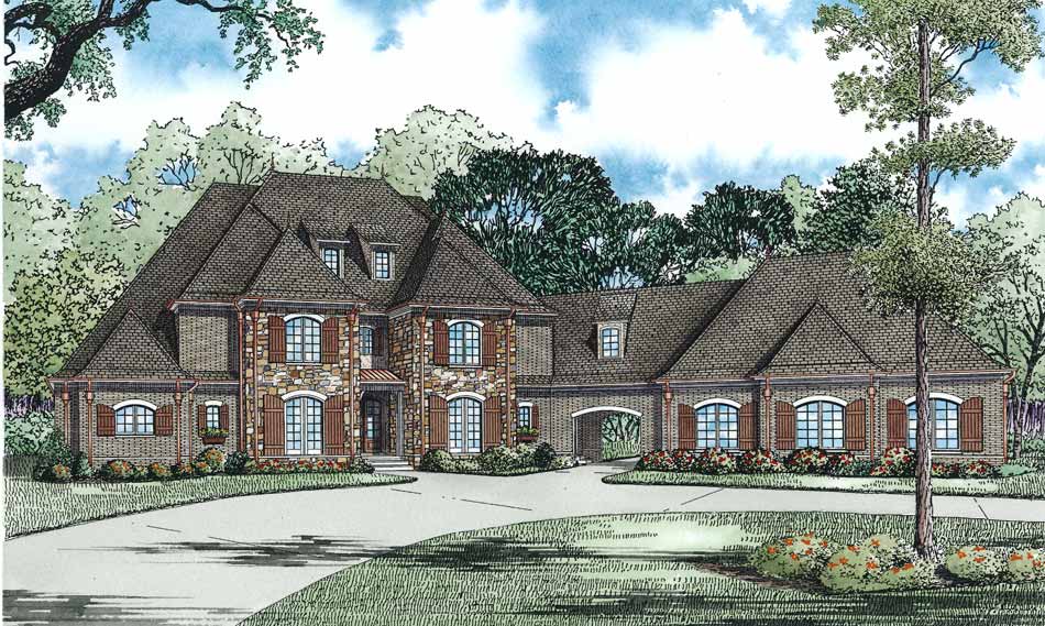 Front View of this 4-Bedroom, 5100 Sq Ft Plan - 153-1054