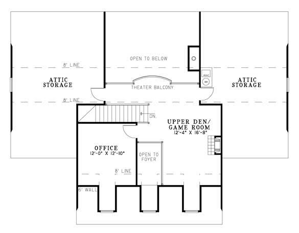 Floor Plan Second Story of Luxury Plan #153-1056