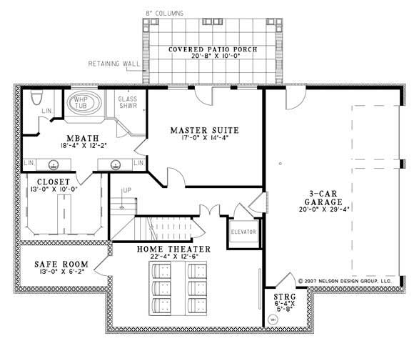 Floor Plan Basement of Luxury Plan #153-1056