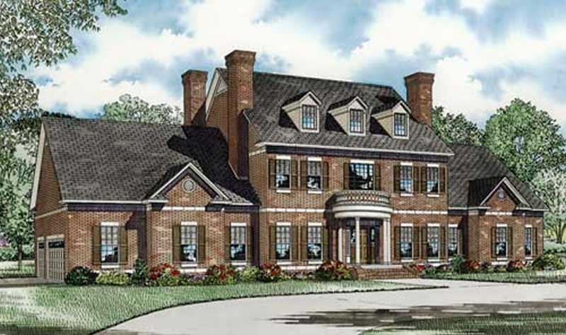 Colonial home (ThePlanCollection: Plan #153-1058)