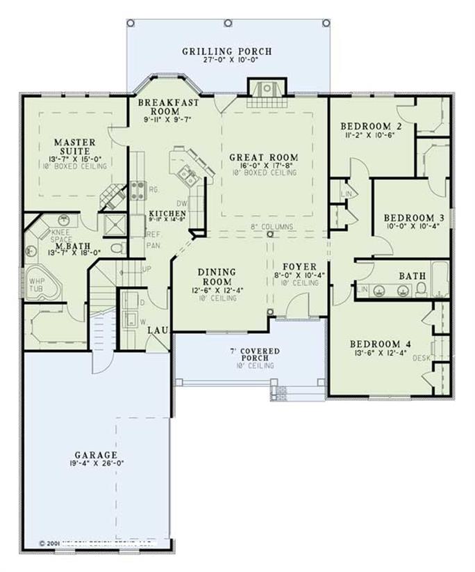Floor Plan First Story of Country Plan #153-1061