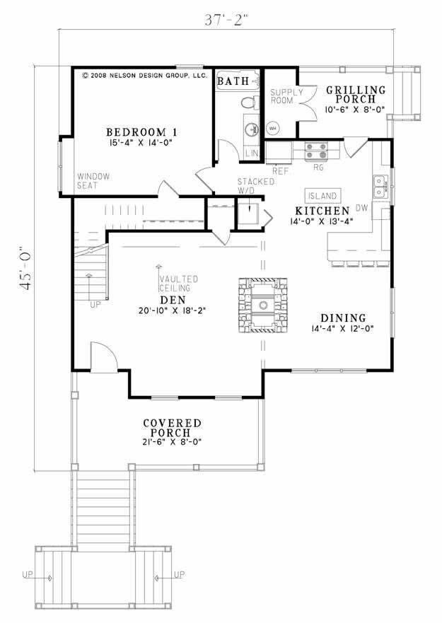 Floor Plan First Story of Cape Cod Plan #153-1067