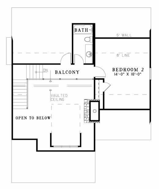 Floor Plan Second Story of Cape Cod Plan #153-1067