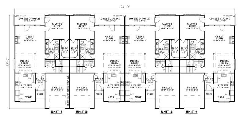 Floor Plan First Story of Multi-Unit Plan #153-1074
