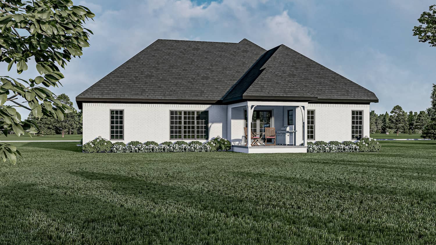 Rear View of this 3-Bedroom, 1848 Sq Ft Plan - 153-1075