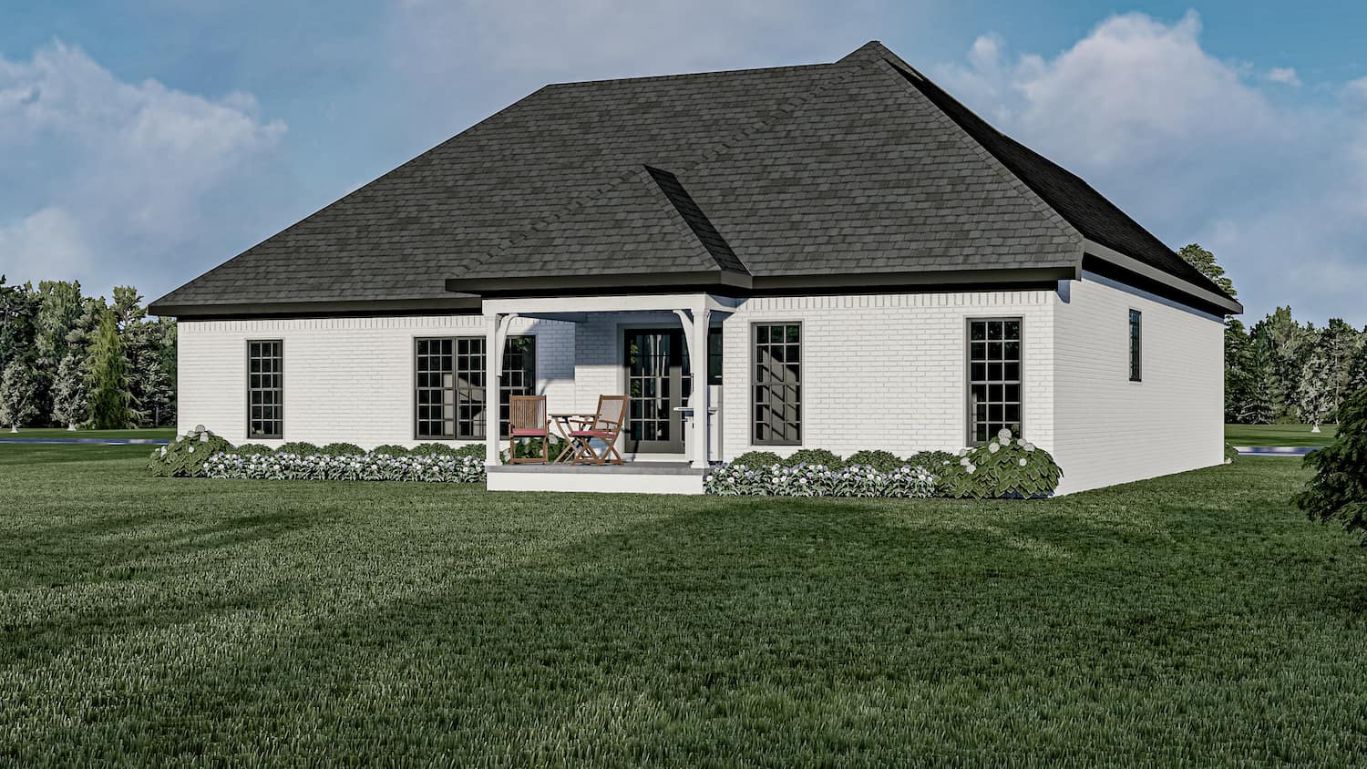 Rear View of this 3-Bedroom, 1848 Sq Ft Plan - 153-1075