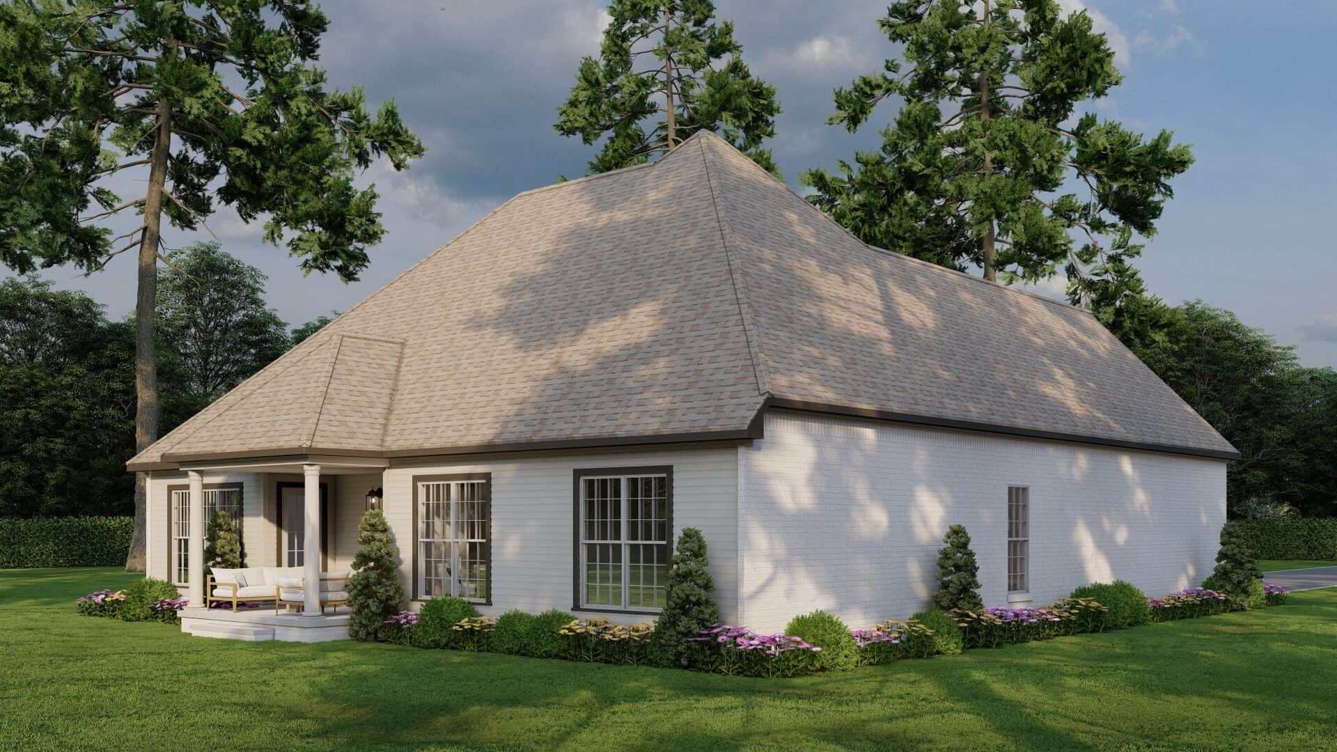 Rear View of this 3-Bedroom,1591 Sq Ft Plan -153-1076