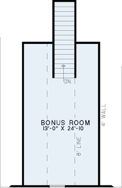 Floor Plan Bonus Room of Craftsman Plan #153-1076