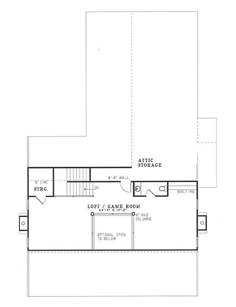 Floor Plan Second Story of Ranch Plan #153-1080