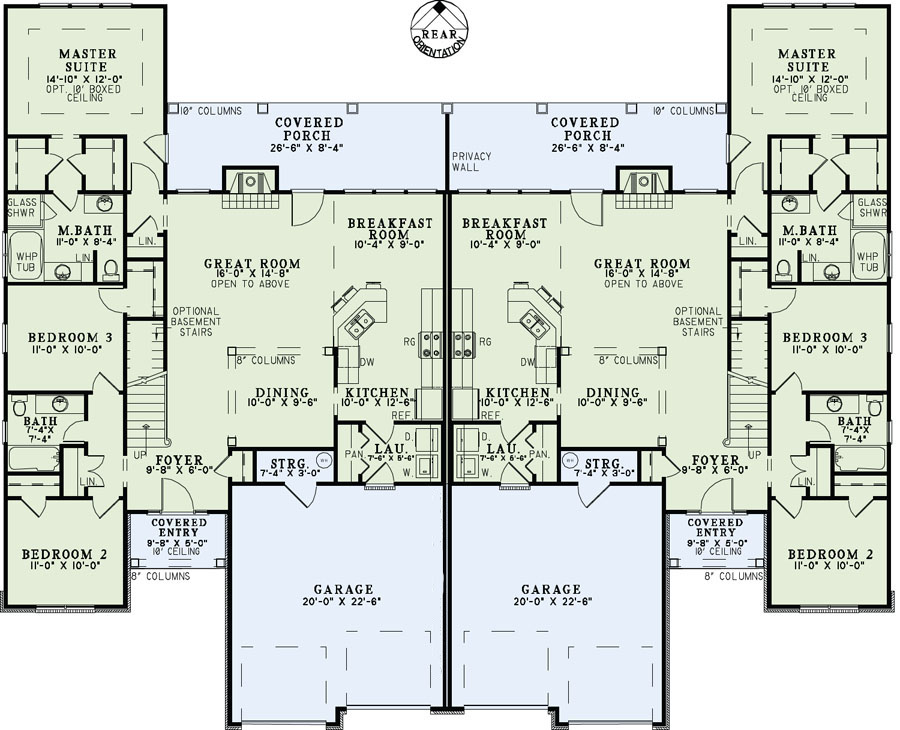 Floor Plan First Story of Multi-Unit Plan #153-1081