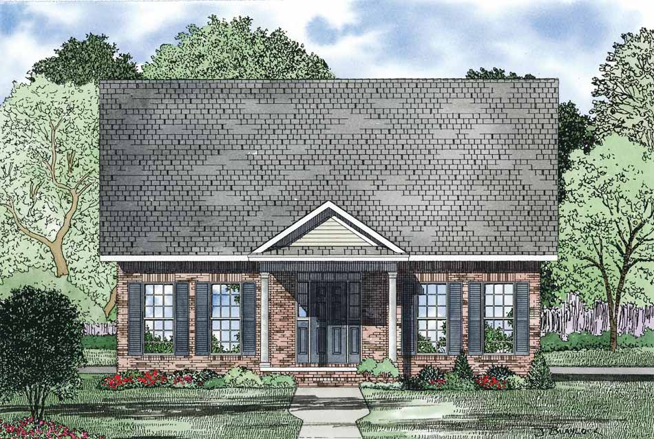 Home Plan Front Elevation of this 3-Bedroom,1734 Sq Ft Plan -153-1083